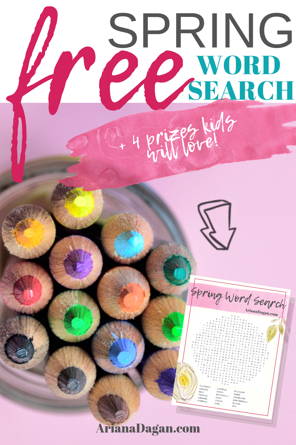 Free Spring Word Search printable by ariana dagan