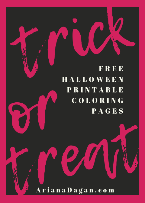 Halloween Printable Coloring Pages (for kids or adults)!