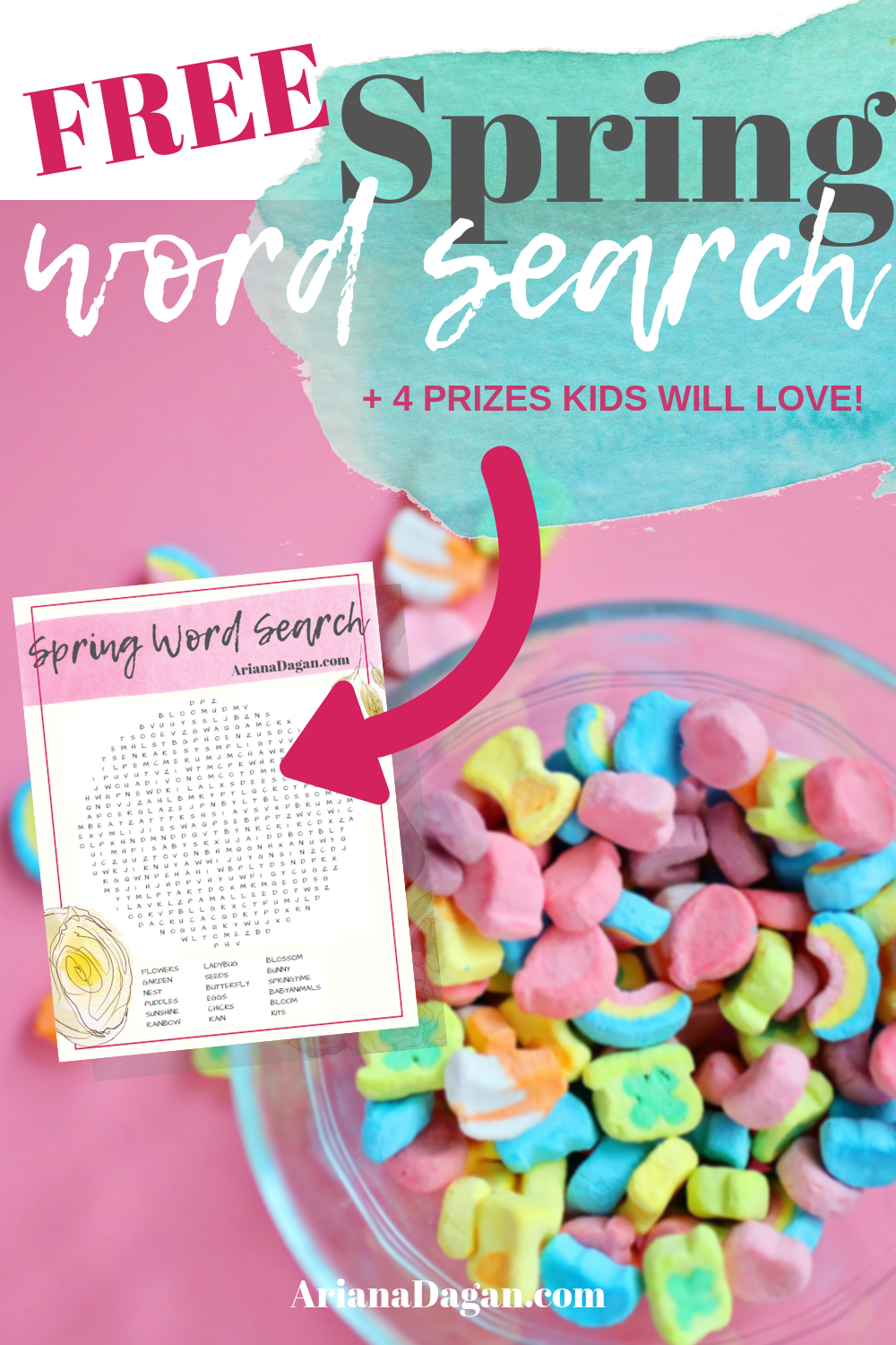 Free Spring Word Search printable by ariana dagan