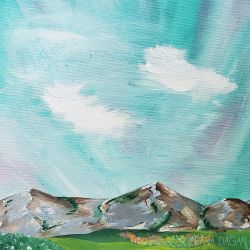"Sunrise Over the Sierra Nevada's" © Ariana Dagan 2018
12"x12"x.5" acrylic on stretched canvas | $145